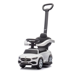 mamido Dětské odrážedlo auto s vodící tyčí Mercedes bílé