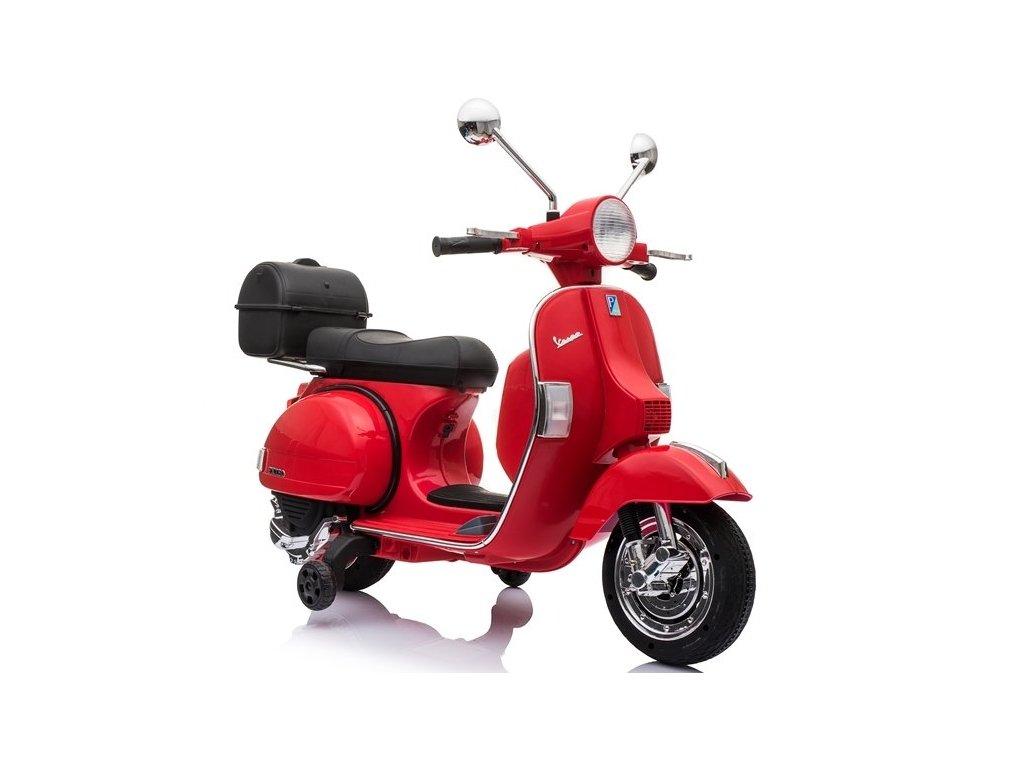 Dětský elektrický skútr Vespa 2x45W červený - Obrázek 2