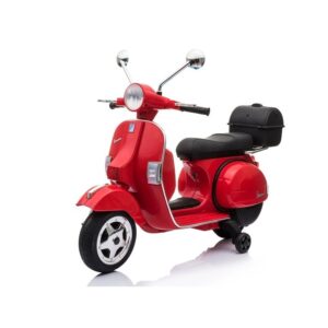mamido Dětský elektrický skútr Vespa 2x45W červený