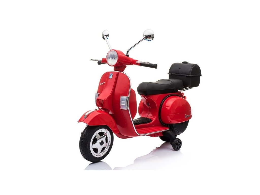 mamido Dětský elektrický skútr Vespa 2x45W červený