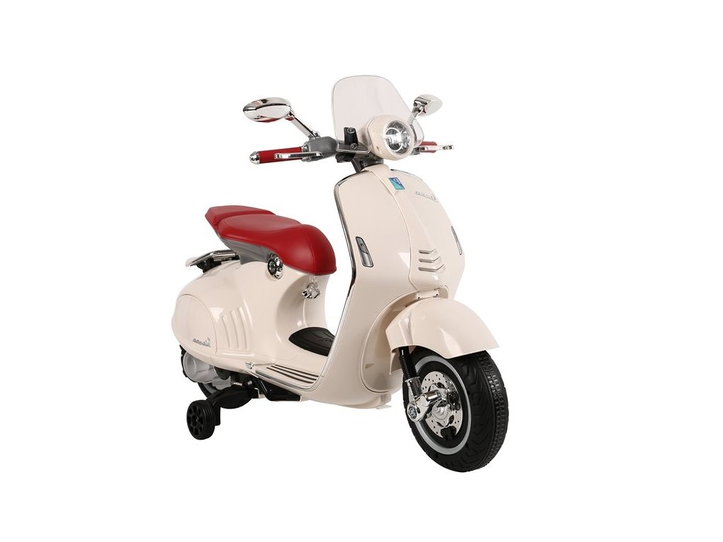 Dětský elektrický skútr Vespa GTS bílá - Obrázek 2