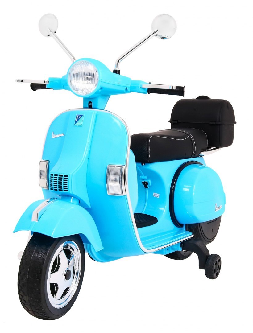 mamido Dětský elektrický skútr Vespa modrý