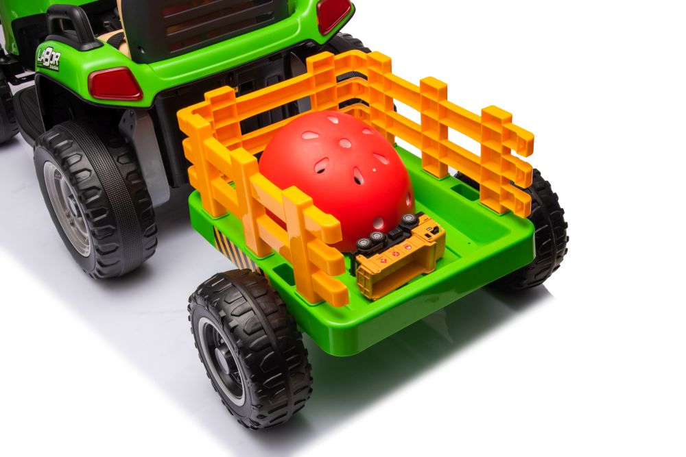 Dětský elektrický traktor BBH-030 s přívěsem zelený - Obrázek 2