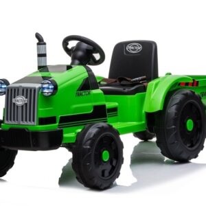 mamido Dětský elektrický traktor s vlečkou T1 zelený