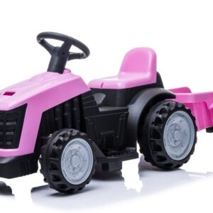 mamido Dětský elektrický traktor s vlečkou růžový