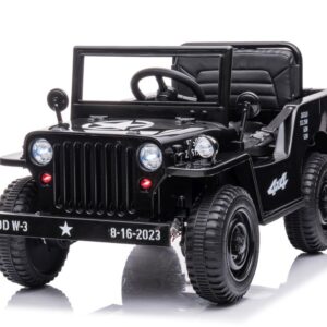 mamido Dětský elektrický vojenský Jeep Willys 4x4 černý