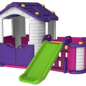 mamido Dětský zahradní domeček se skluzavkou fialový