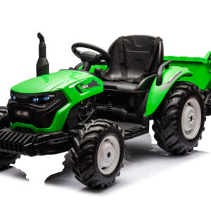 mamido Elektrický traktor s přívěsem pro děti HC-306 24V světle zelený