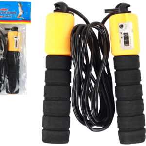 mamido Fitness švihadlo s počítadlem 280 cm černá žlutá