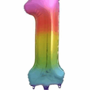 mamido Foliový balónek číslo 1 duhový 85 cm