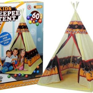 mamido Indiánský Teepee stan s 60 míčky 155 cm