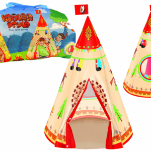 mamido Indiánský stan Teepee pro děti 160 cm x 105 cm krémový