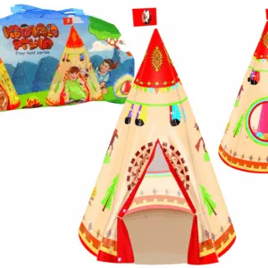Indiánský stan Teepee pro děti 160 cm x 105 cm krémový