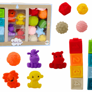 mamido Měkké vzdělávací kostky do koupele 20 dílů zvířata tvary