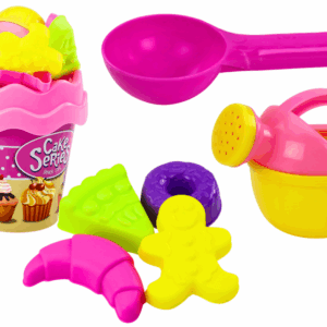 mamido Sada na písek s kyblíkem a formičkami 8 kusů růžová