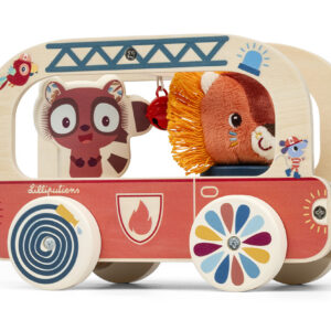 Lilliputiens - dřevěný hasičský vůz - lev Jack
