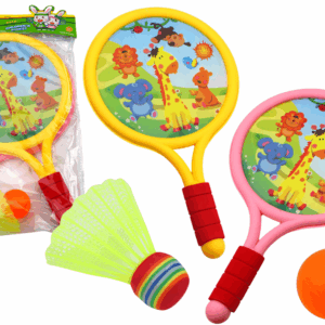 mamido Dětské badmintonové rakety Zvířata žluté růžové