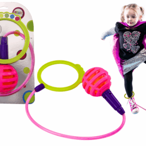 mamido Skákací hračka Hula Hoop na nohu růžová s LED diodami