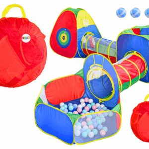 mamido Velký dětský barevný stan s tunely a bazénem na míčky
