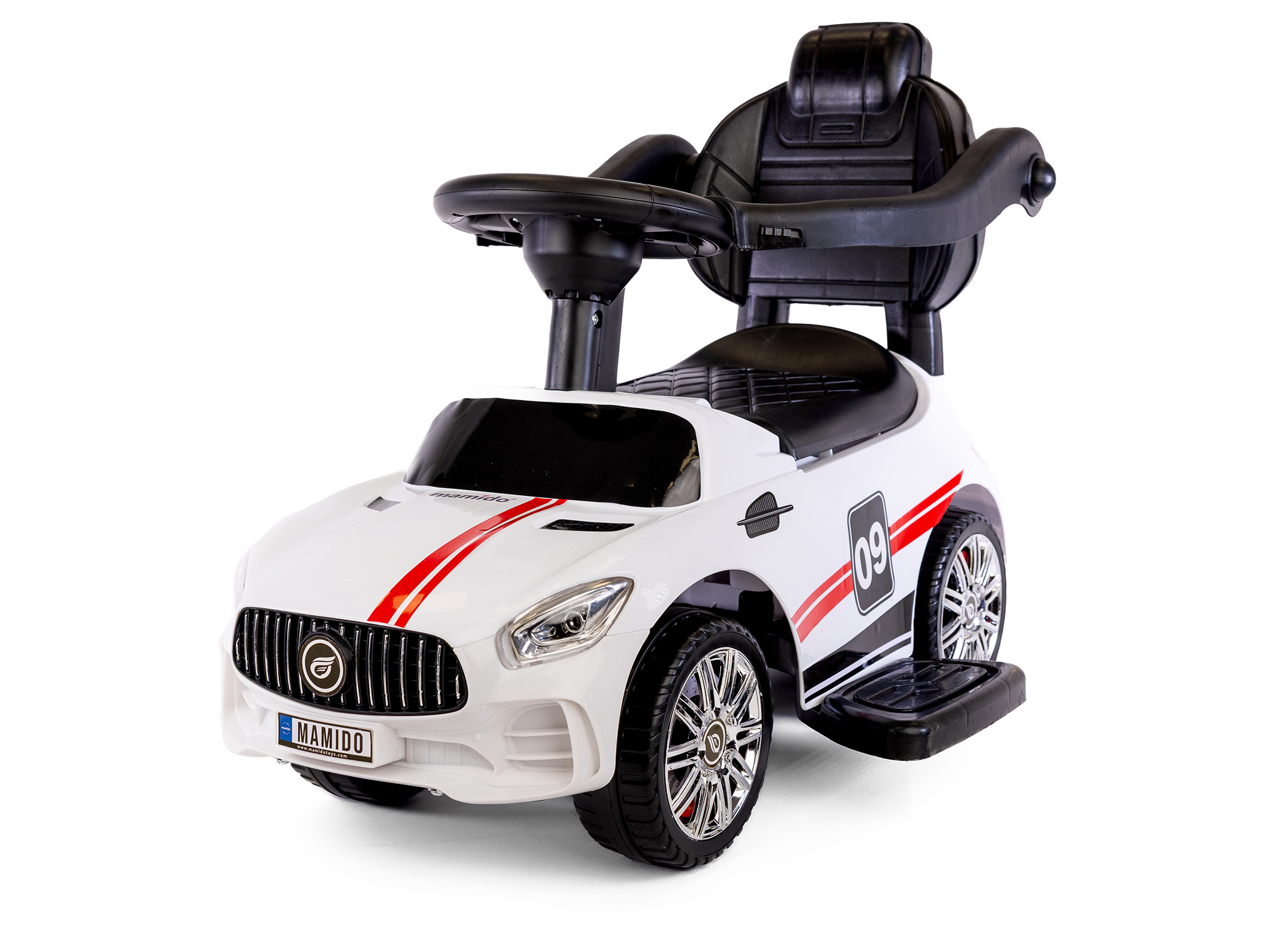 Mamido Mamido Dětské odrážedlo s vodící tyčí MT270 | 3v1 se zvukovými efekty bílé - Obrázek 2