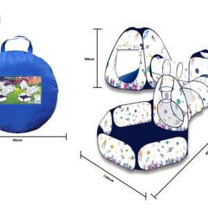 Mamido Mamido Dětský hrací stan s tunelem a bazénkem Vesmír + přenosné pouzdro 485 cm