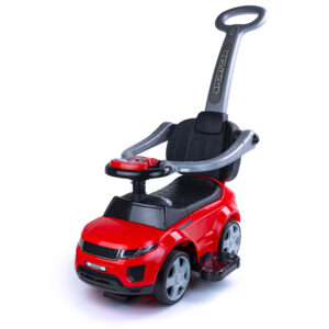 Mamido Mamido Odrážedlo Sport Car s vodící tyčí 3v1 GUMOVÁ kola červené