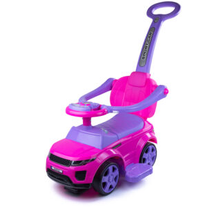 Mamido Mamido Odrážedlo Sport Car s vodící tyčí 3v1 GUMOVÁ kola růžové
