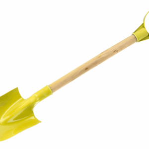 mamido Dřevěná lopatka na písek s pastelovou žlutou rukojetí 60 cm