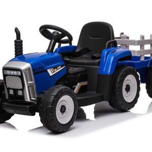 mamido Elektrický traktor s vlečkou modrý