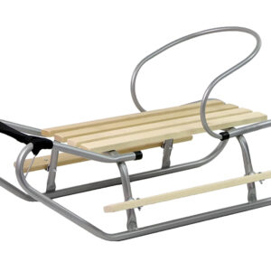 Kovové sáňky stříbrné