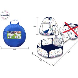 Mamido Dětský hrací stan s tunelem a bazénkem Vesmír + přenosné pouzdro 485 cm