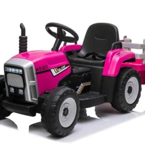 Mamido Elektrický traktor s vlečkou Blow růžový