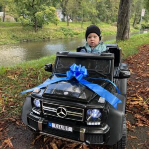 Mašle na elektrické autíčko pro děti modrá