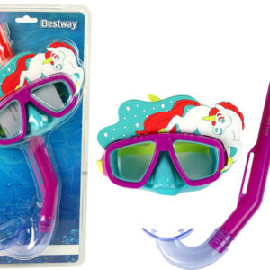Bestway Bestway Brýle na šnorchlování a šnorchl s jednorožcem růžové