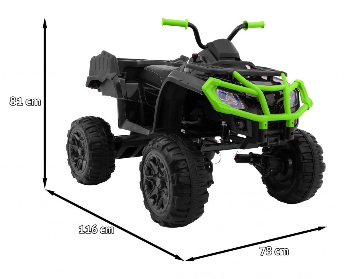 Dětská elektrická čtyřkolka ATV XL s ovládačem zelená - Obrázek 2