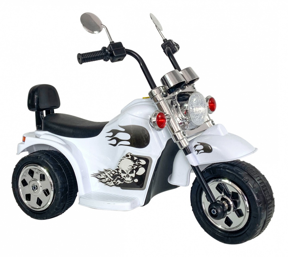 Dětská elektrická motorka Hot Chopper bílá - Obrázek 2