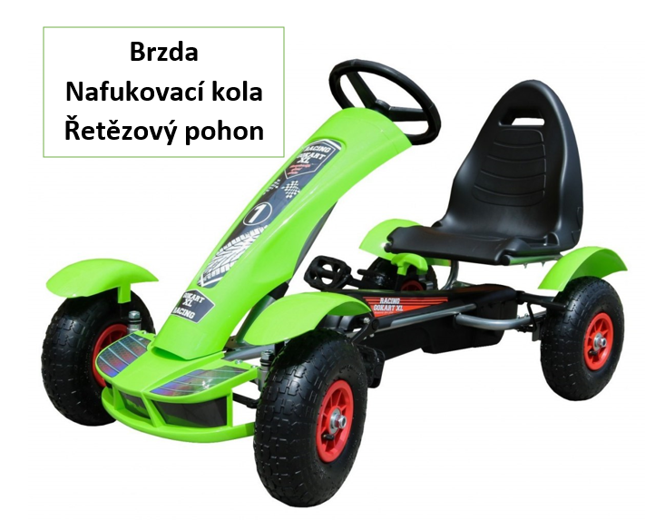 Dětská šlapací motokára formule 01 zelená