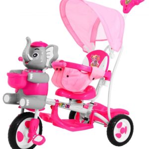 Dětská tříkolka slon se zvukovými efekty růžová