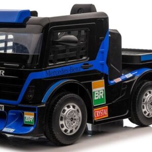 Dětský elektrický kamion Mercedes Axor LCD MP4 s návěsem modrý