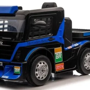 Dětský elektrický kamion Mercedes Axor LCD MP4 s návěsem modrý