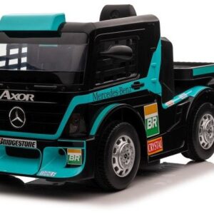 Dětský elektrický kamion Mercedes Axor LCD MP4 s návěsem tyrkysový