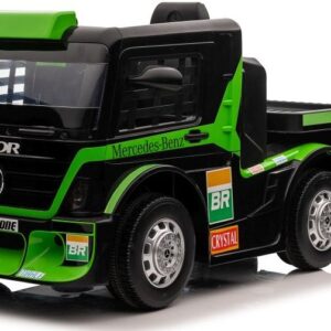Dětský elektrický kamion Mercedes Axor LCD MP4 s návěsem zelený