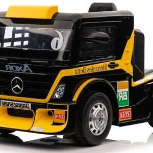Dětský elektrický kamion Mercedes Axor LCD žlutý