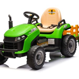 Dětský elektrický traktor BBH-030 s přívěsem zelený