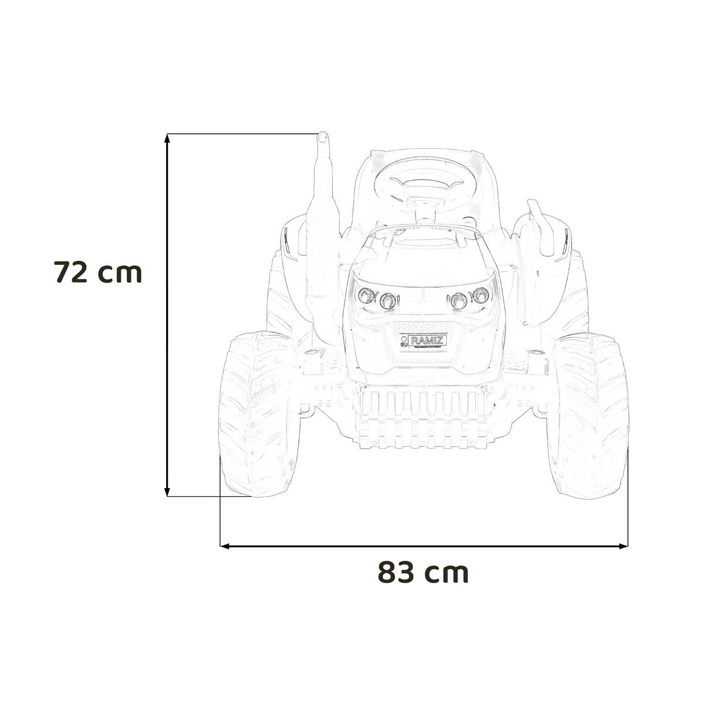 Dětský elektrický traktor GROW 1804 24V růžový - Obrázek 2