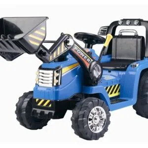 Dětský elektrický traktor Power s radlicí modrý
