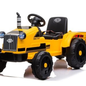 Dětský elektrický traktor s vlečkou T1 žlutý