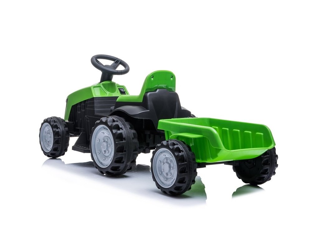Dětský elektrický traktor s vlečkou zelený - Obrázek 2