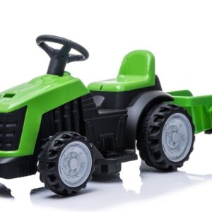 Dětský elektrický traktor s vlečkou zelený