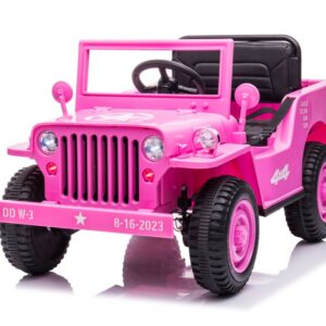 Dětský elektrický vojenský Jeep Willys 4x4 růžový